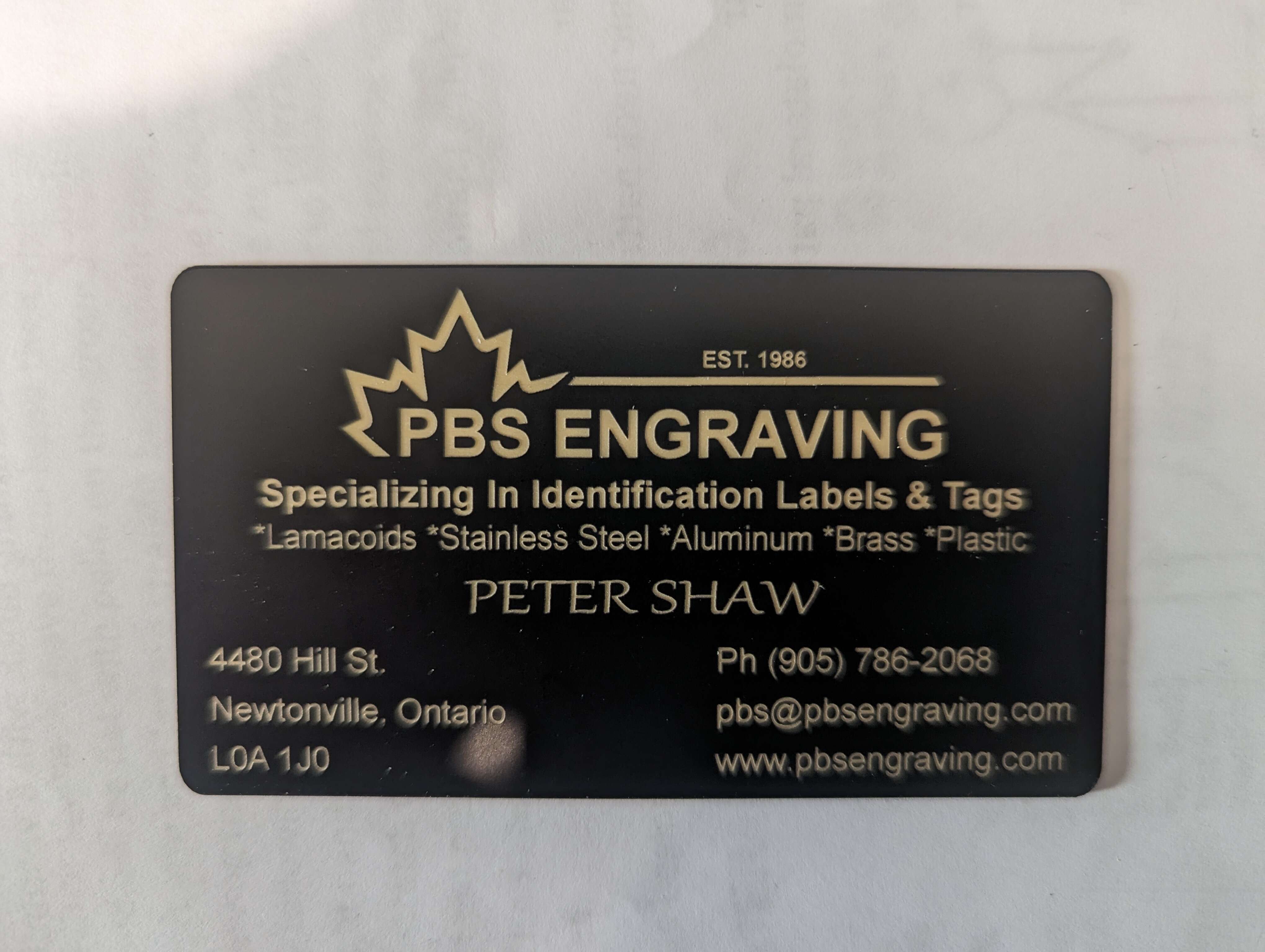 PBS Engraving